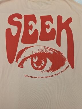 MANFINITY Taupe Crewneck Tee•TIME TO STAY-SEEK-see Goodbye To The Deprivation...